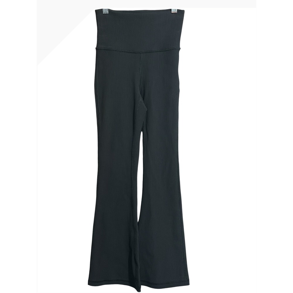 Athleta Elation Rib Crop Flare Pants Black XXS High Rise Yoga Leggings